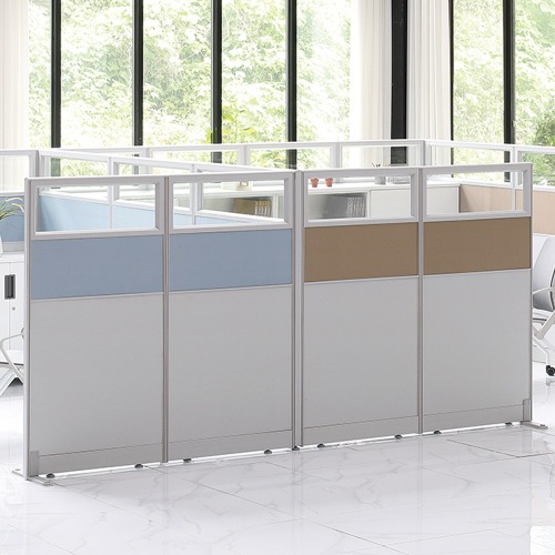 45T PVC 사무실 책상 가림막 이동식칸막이 공간분리 사무용 패브릭 파티션 (원톤/투톤/쓰리톤/상부유리 ~H1800)