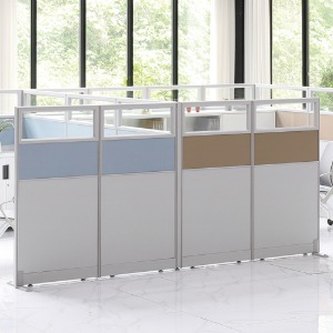 45T PVC 사무실 책상 가림막 이동식칸막이 공간분리 사무용 패브릭 파티션 (원톤/투톤/쓰리톤/상부유리 ~H1800)
